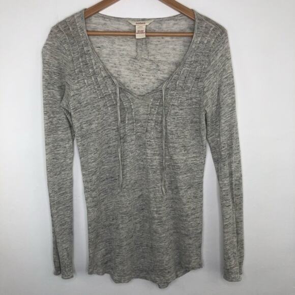 Sundance Grey Linen Pleated Top Size XS - Picture 1 of 6